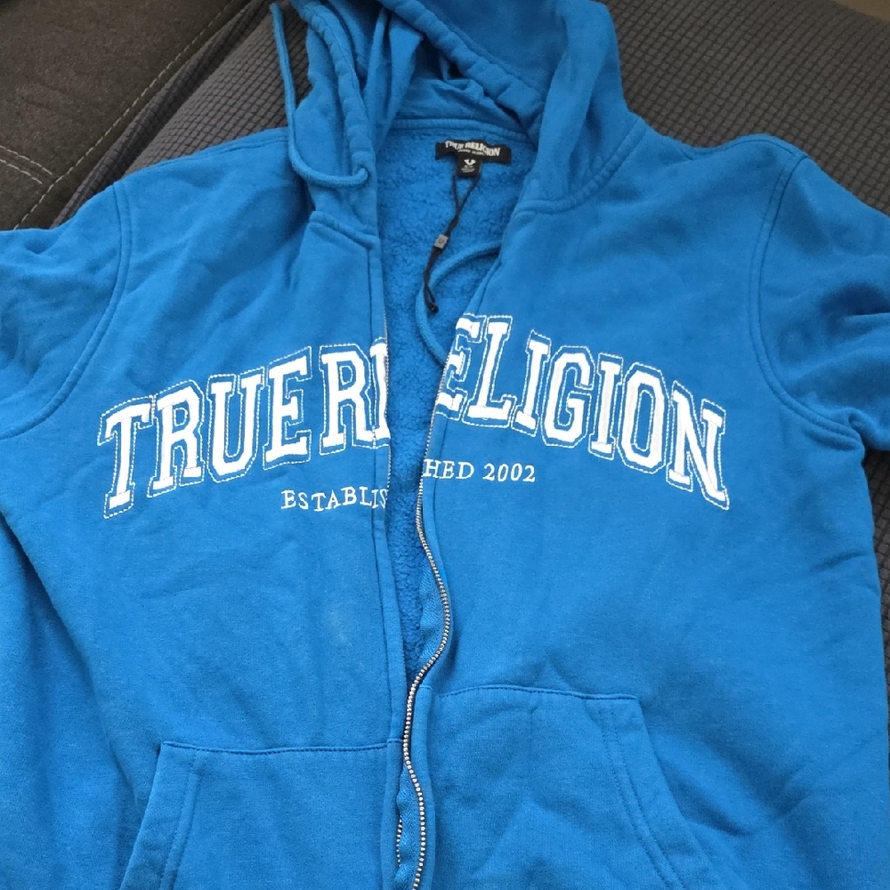 True Religion Blue Hoodie Jacket (Used)